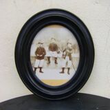 Cadre ancien photographie "trois militaires"