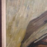 Oil on panel portrait of an old bearded man