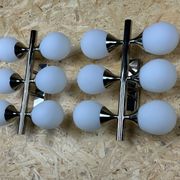 2x 60s 70s 6-bulb Sputnik wall lights by Kaiser Leuchten opal glass