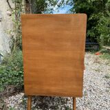 Vintage chest of drawers wood and rattan