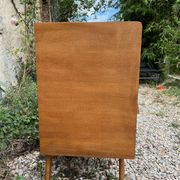 Vintage chest of drawers wood and rattan