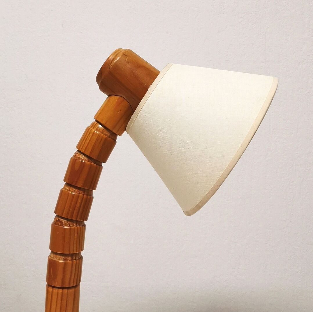 Scandinavian pine table lamp, 1970