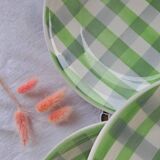 Antique checkered soup plates