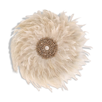 Feather white juju hat 40cm