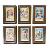 Set of 6 framed lithographs, 1950