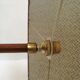 Wood and brass floor lamp