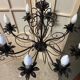 Old large chandelier ceiling light wrought iron popular art deco retro antique france