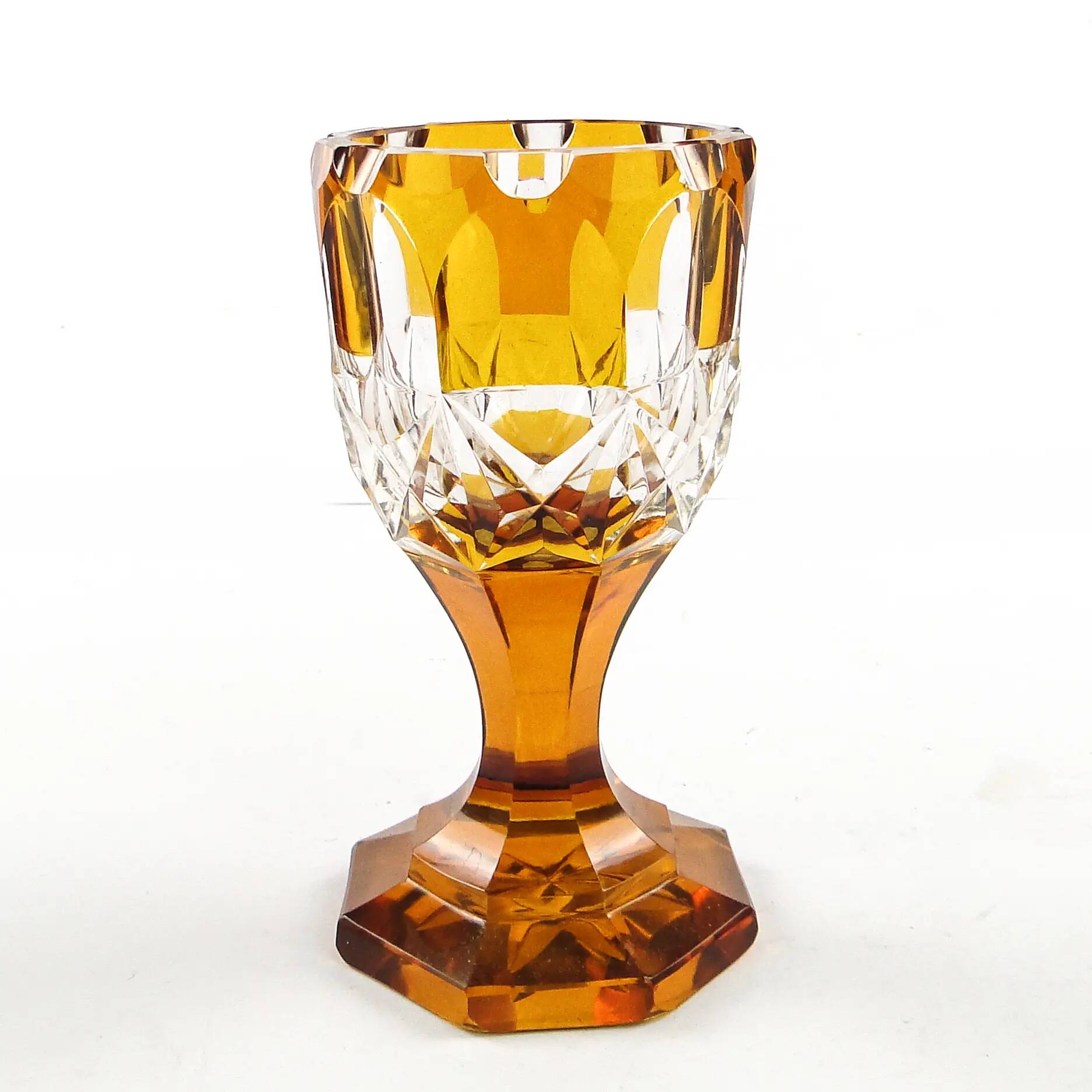 Art Deco goblet, crystal, Czechoslovakia, 1930s