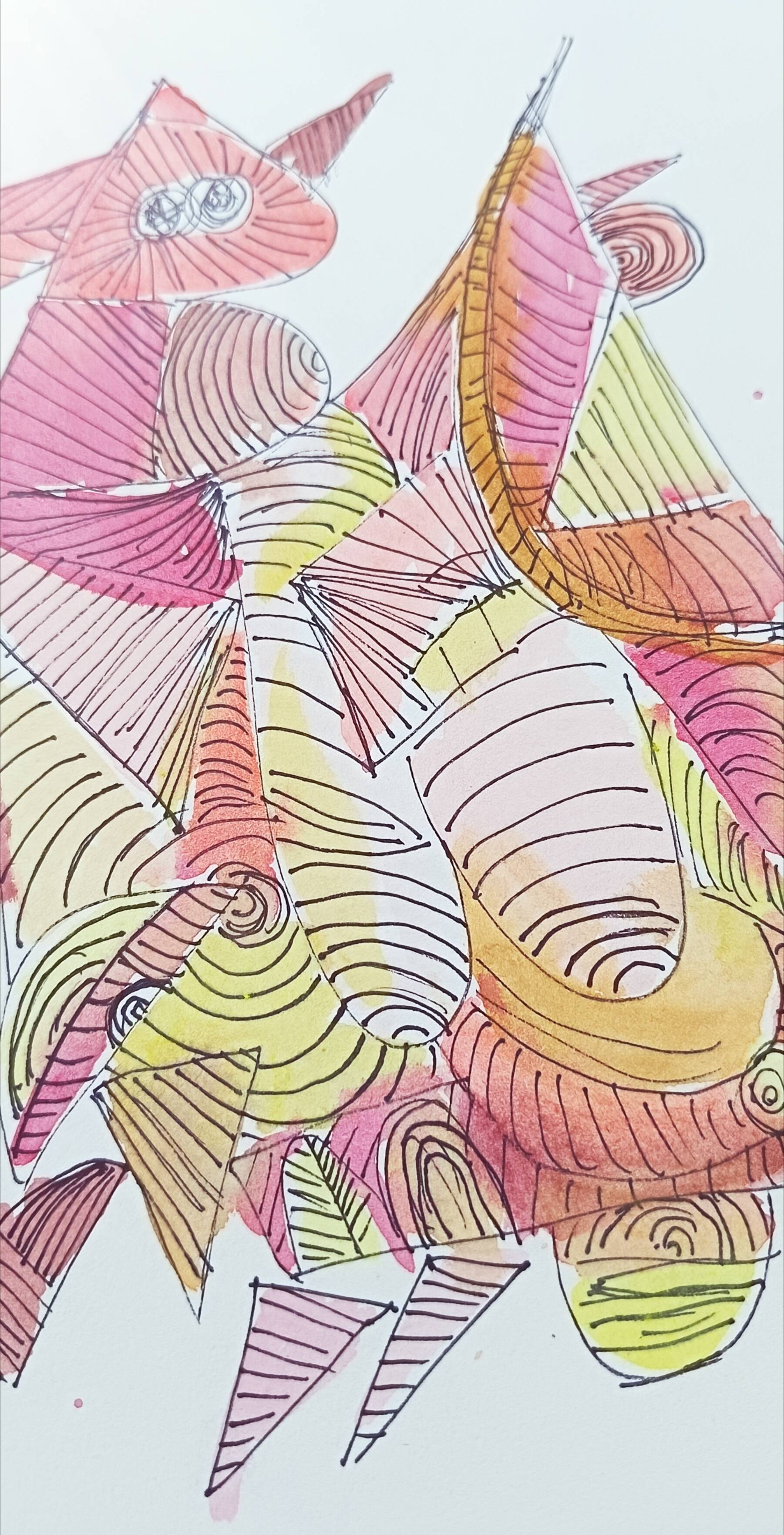 Peinture abstraite colorée – Acrylique sur papier – 24 × 34 cm