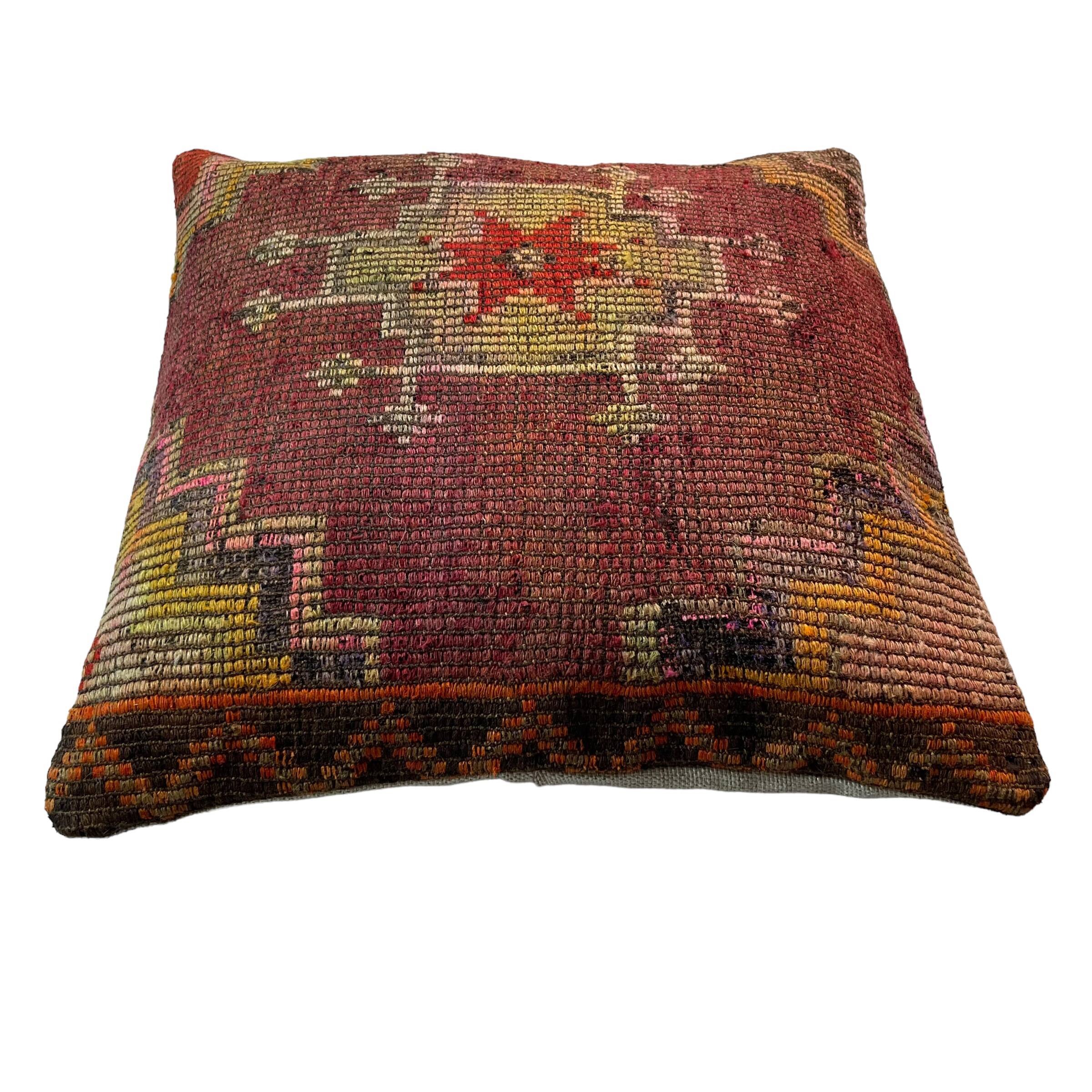 Vintage turkish kilim cushion cover , 55 x 55 cm