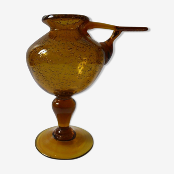 Biot Vintage bubbled glass oil lamp