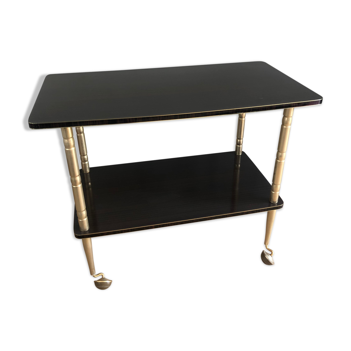 Vintage service table in Formica with wheels