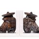 Vintage Onyx and White Marble Bookends, Sombrero Design, Mexico, 1970s