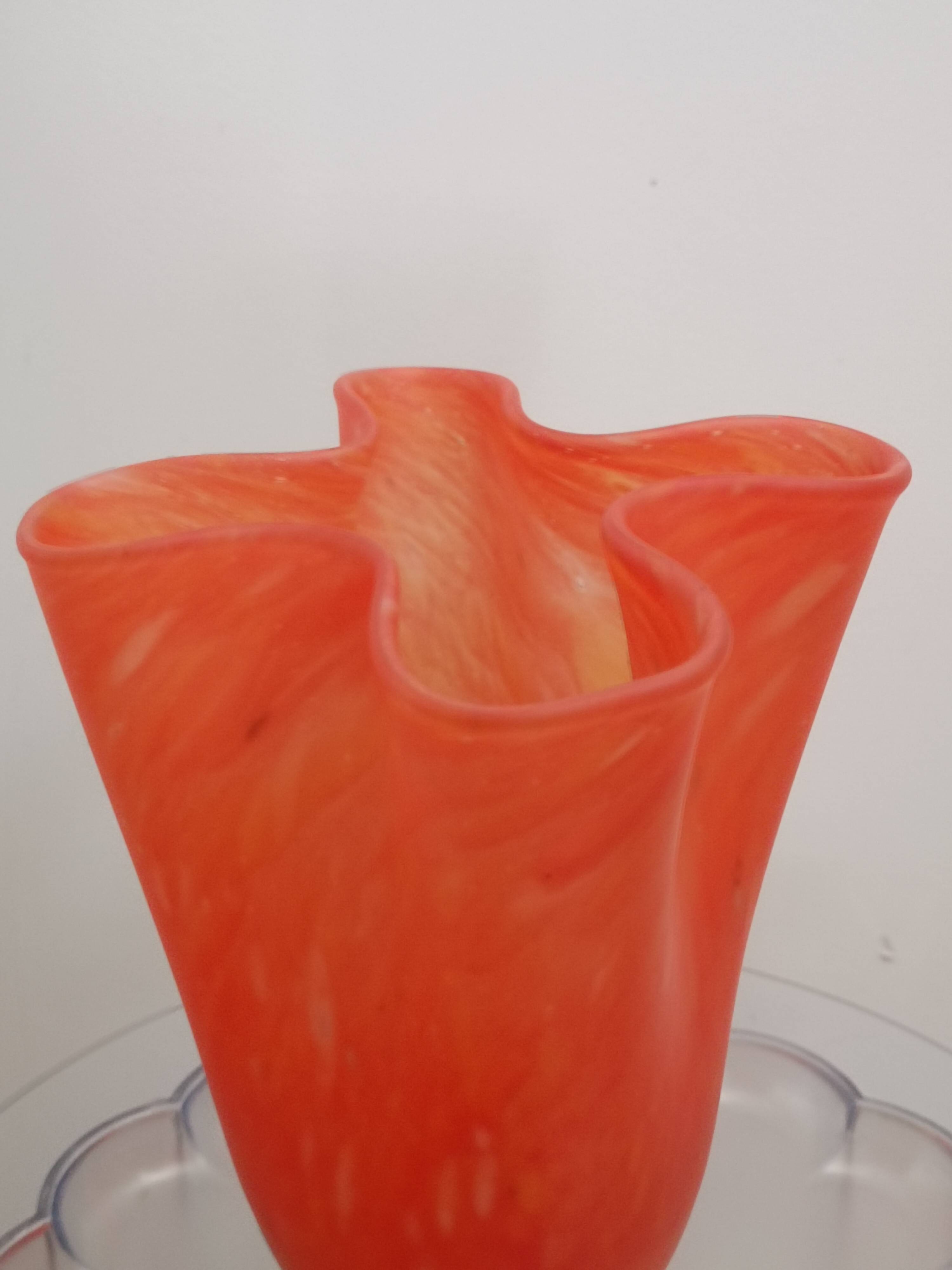 Large glass paste vase France 1960s