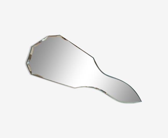 Miroir à main biseauté et gravé
