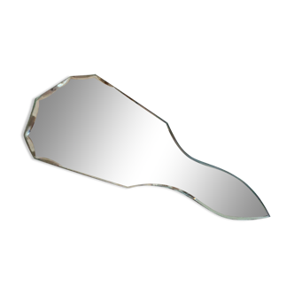 Beveled and engraved hand mirror