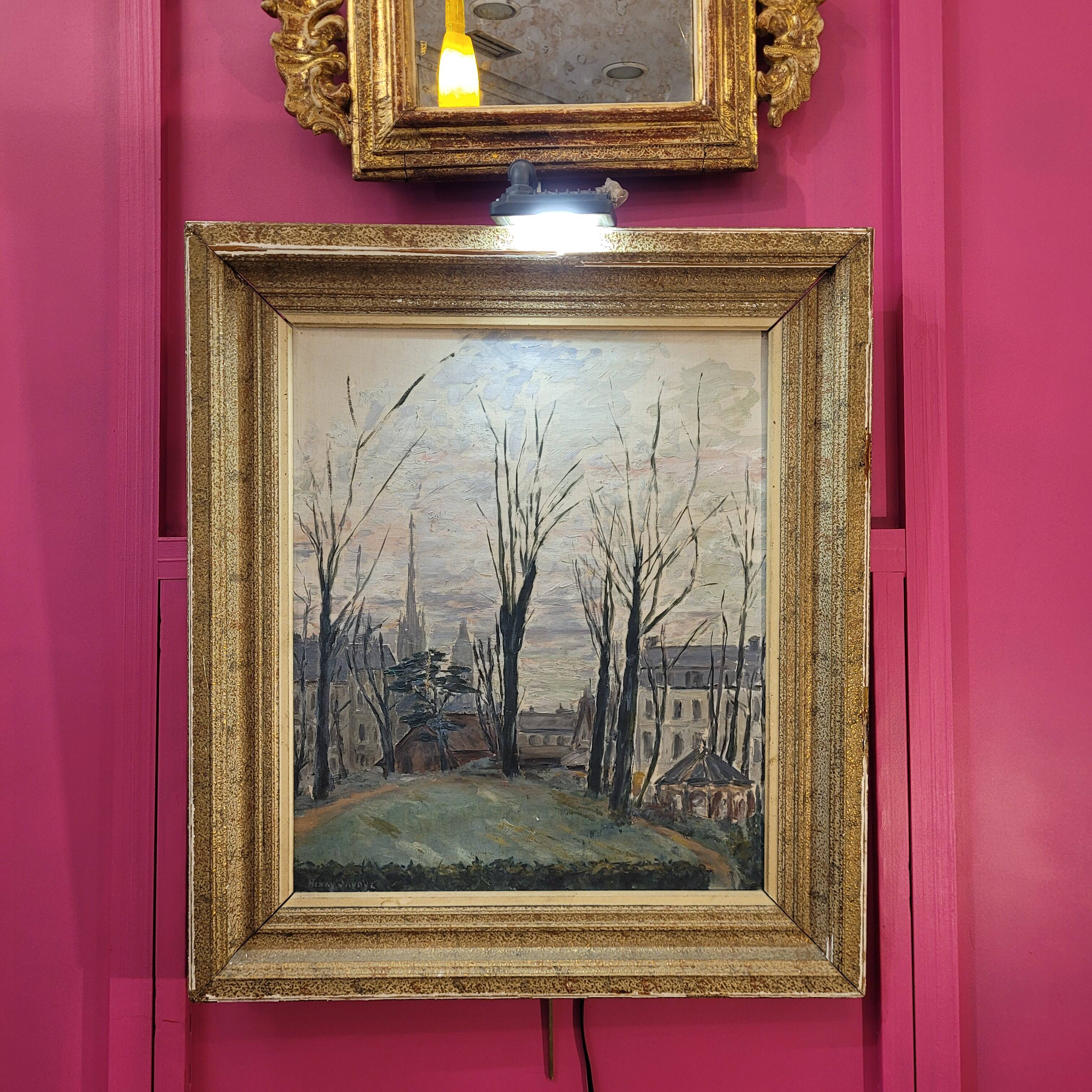 Oil on the link “Vista urbana en invierno”, Firmado “Henry Savoye”, pps. s. XX - France