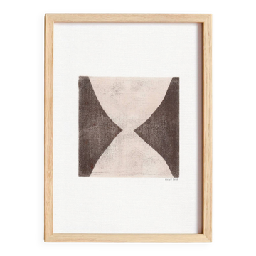 Peinture abstraite sur papier signée Eawy