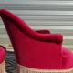 2 antique toad armchairs in red velvet