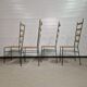 Mid century metal and wicker dining chairs, France 1950s