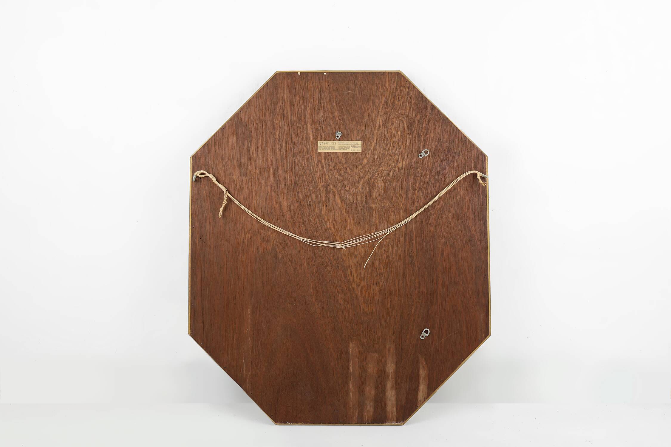 Gilded octagonal mirror by Deknudt Belgium decorated with smoked mirror gla