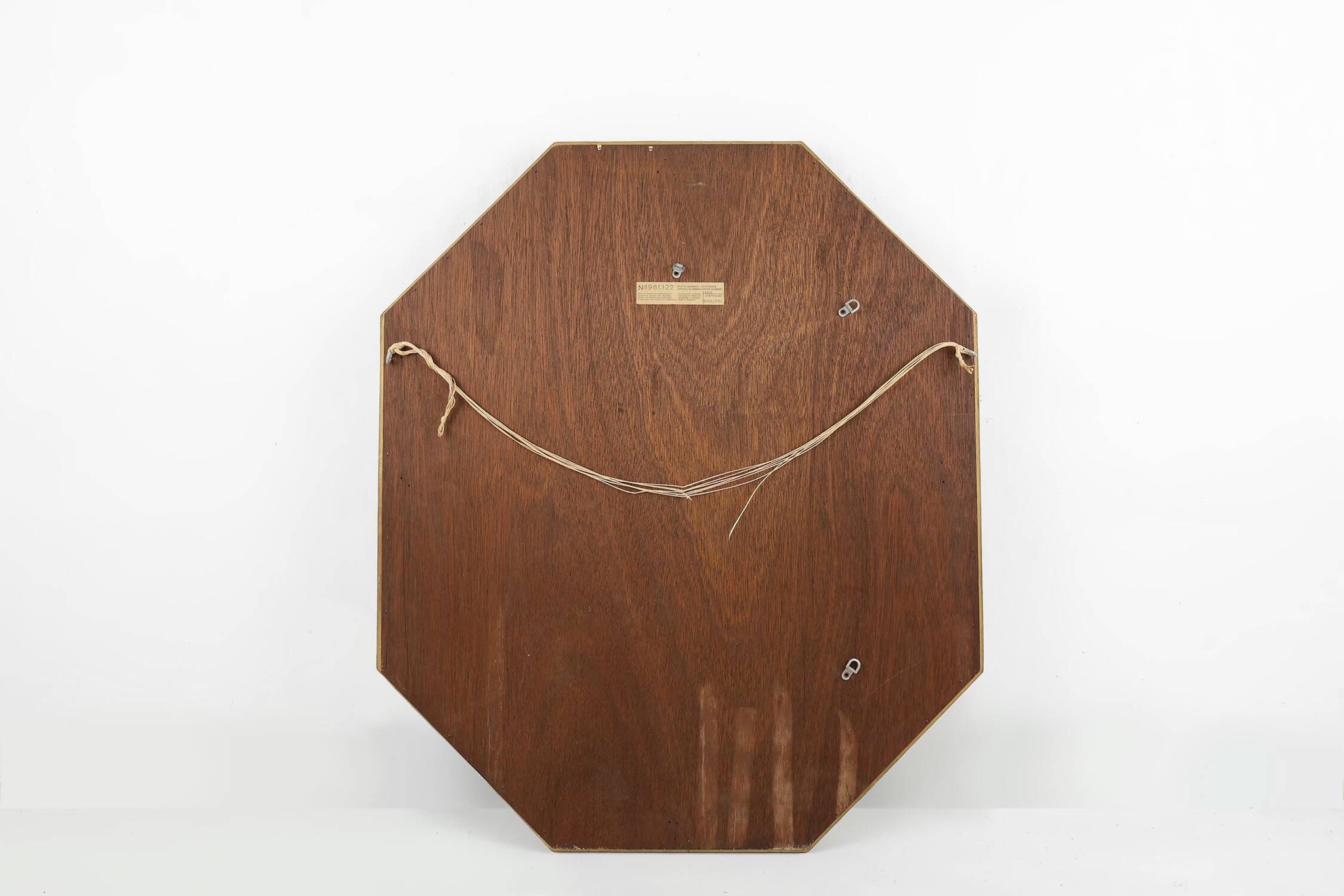 Gilded octagonal mirror by Deknudt Belgium decorated with smoked mirror gla