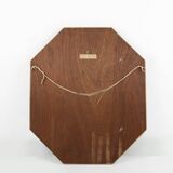 Gilded octagonal mirror by Deknudt Belgium decorated with smoked mirror gla