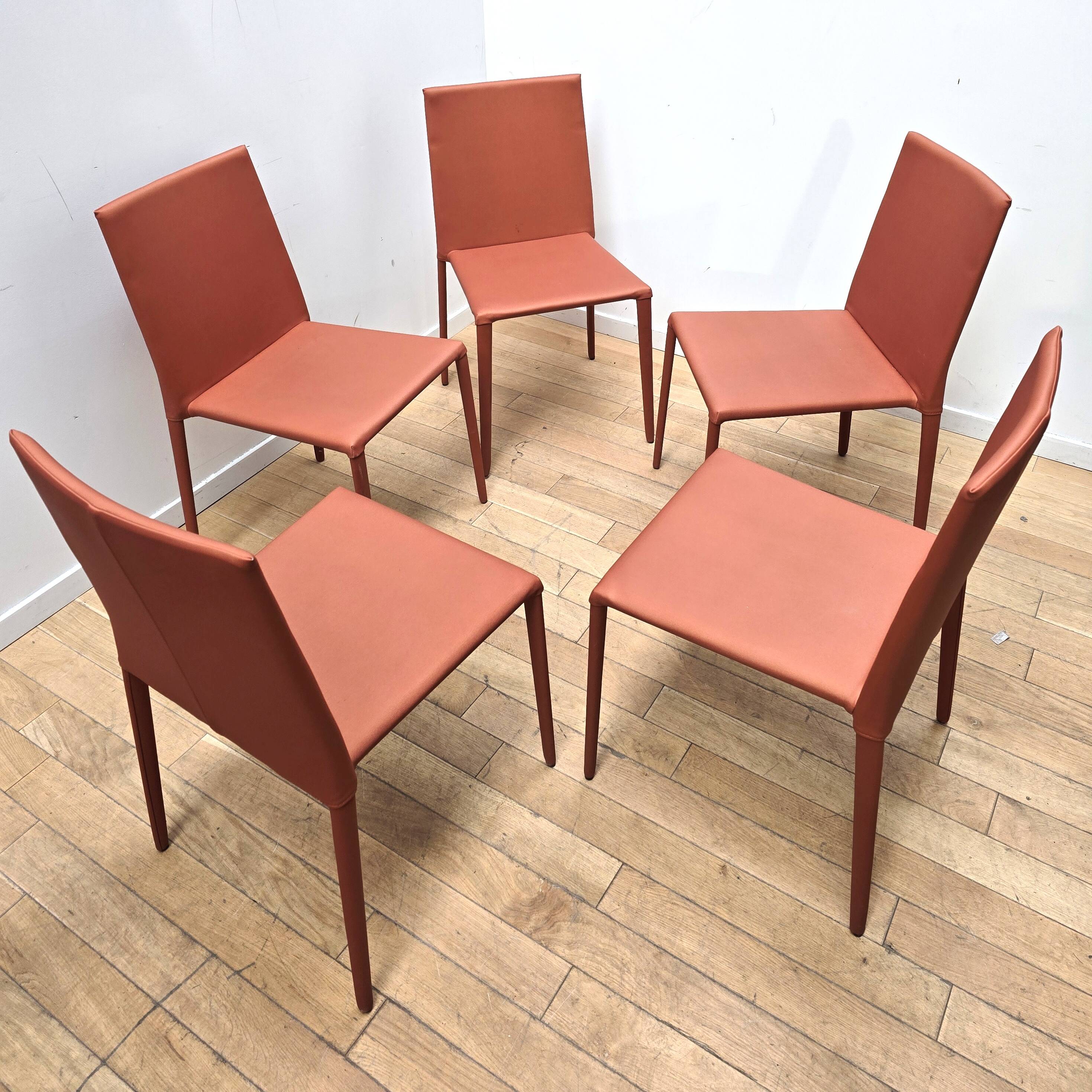 Set of 5 Norma chairs, Arper