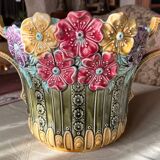 Vase barbotine  Honnaing art nouveau