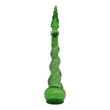 Bouteille 'Genie' en peau de serpent en verre vert italien Empoli