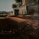 Oil on canvas riverside late 19th century monogram AT