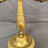 Antique Brass Gilded Candle Holder Chandelier Louis XVI Style