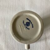 Saint-Uze pitcher in blue and white steel clay with floral decoration