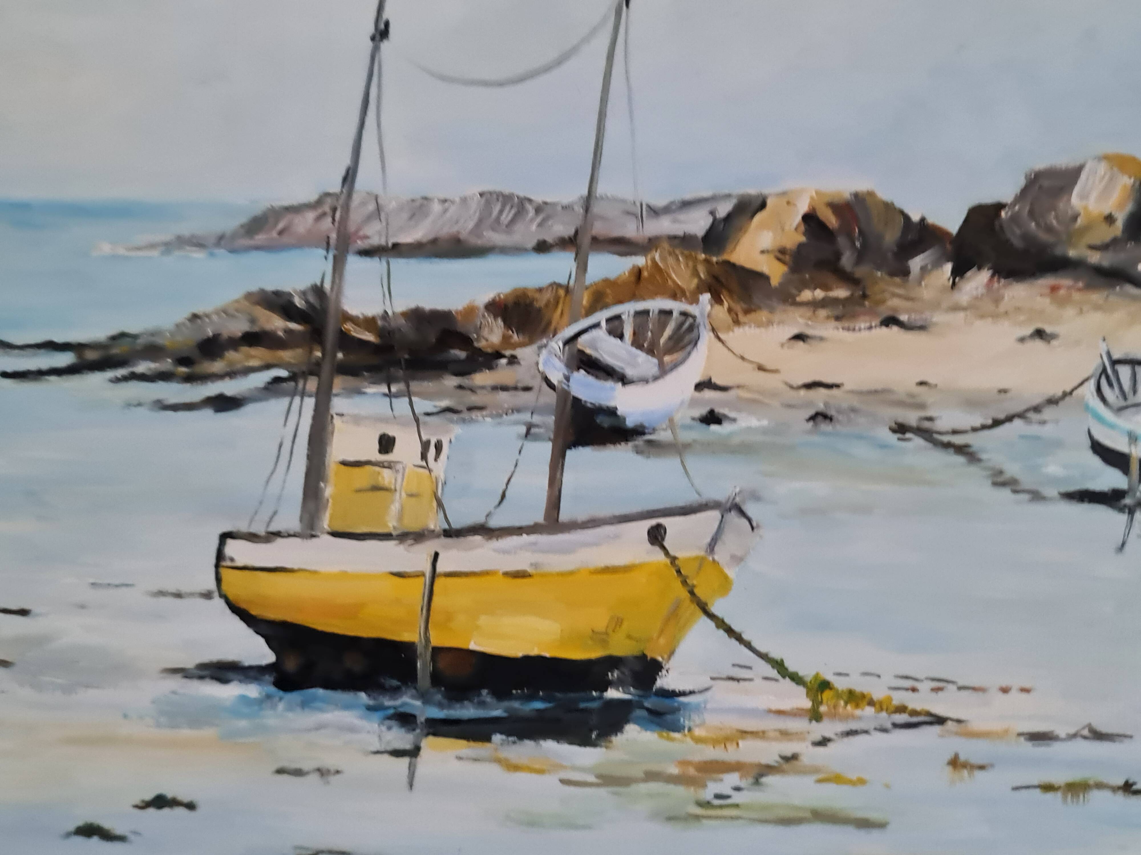 Oil painting on canvas Breton seaside landscape