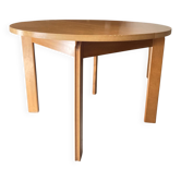 Table extensible brutaliste en orme massif par Maison Regain, années 70