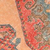 4x7 Orange Red Geometric Oriental Vintage Rug, 134x218Cm
