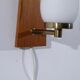 Paire d'appliques vintage scandinave teck et opaline