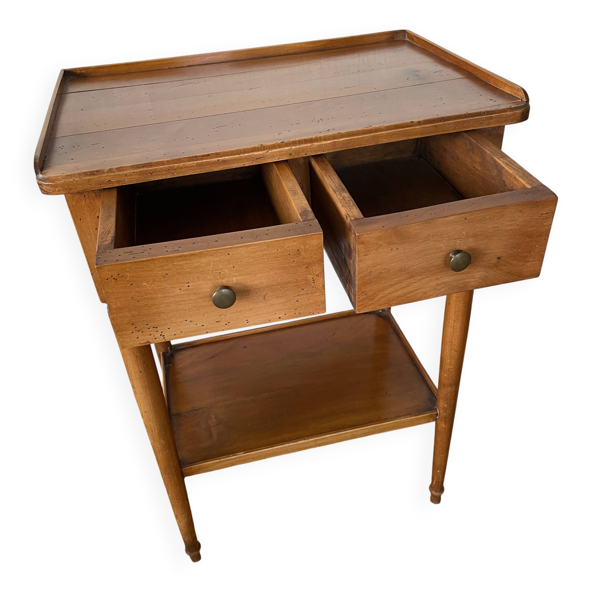 Small solid wood cabinet – vintage style with 2 drawers