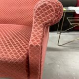 Vintage old pink velvet armchair