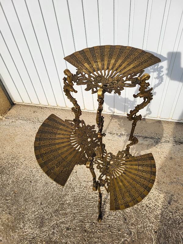 3-tier bronze napoleon iii pedestal table plant holder from the 19th century