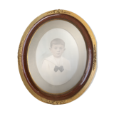Colorized photo portrait of little boy