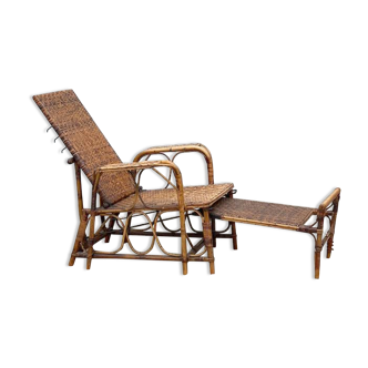 Chaise longue en osier