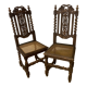 Duo de chaises bois sculpté