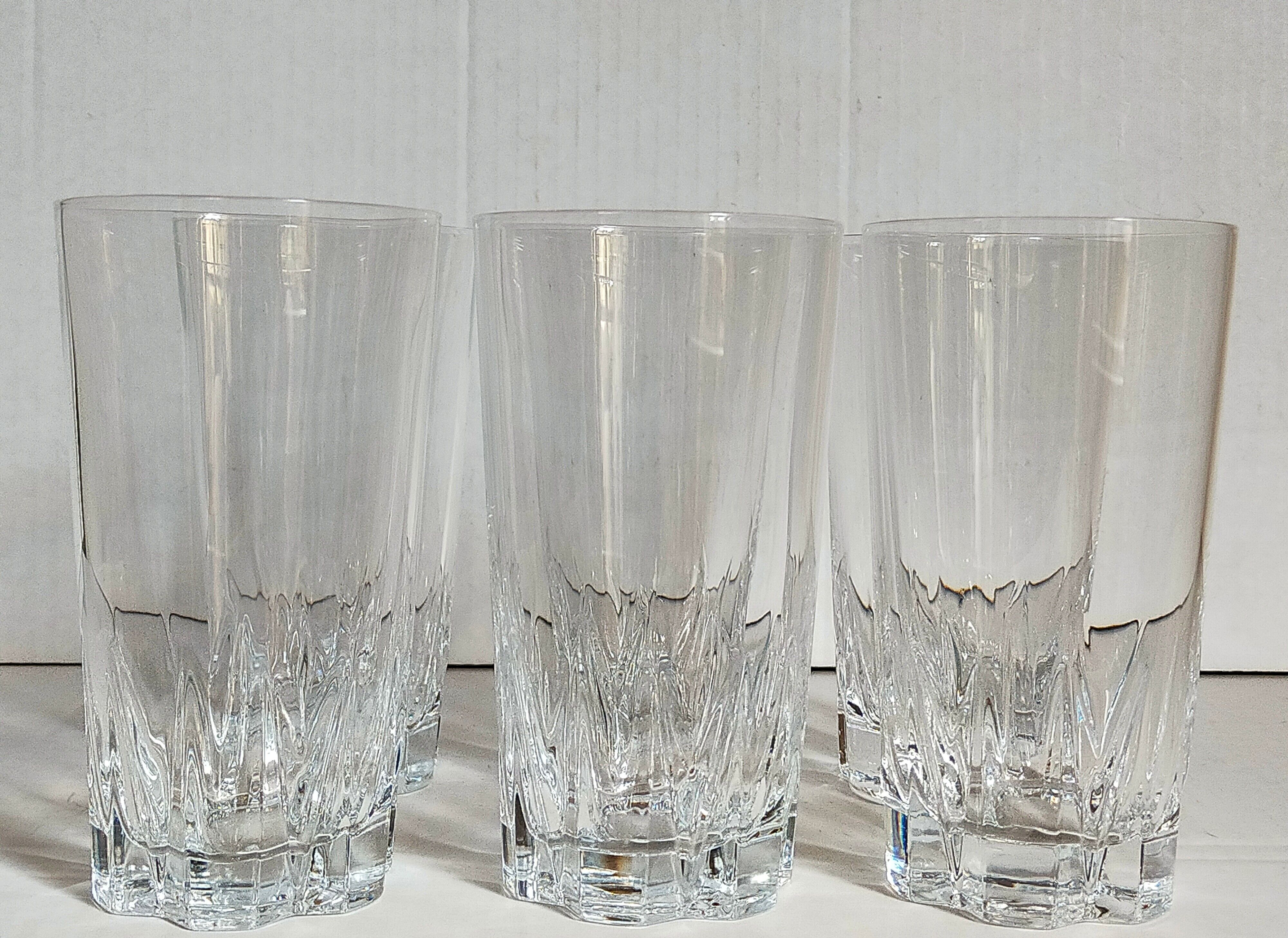 Six vintage crystal long drink juice glasses