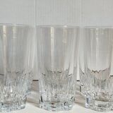 Six vintage crystal long drink juice glasses