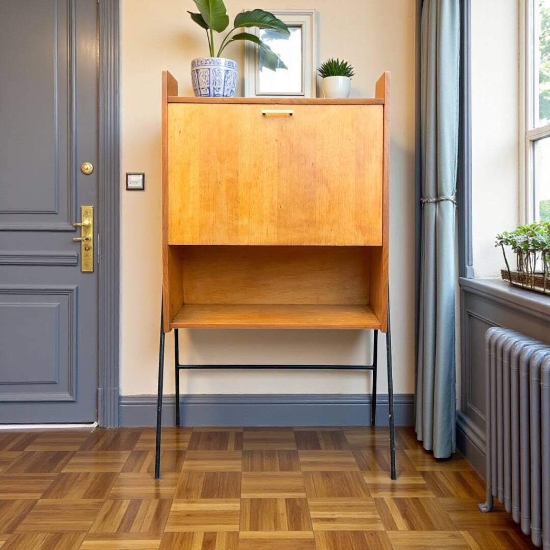 Vintage 1950s asymmetrical wall-mounted secretary desk