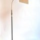 Brass floor lamp with dark brown leather trim, Swedish / Scandinavian Modernity