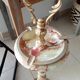 Vintage standing ashtray 50s onyx and brass