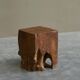 Table d'appoint sculpturale en bois d'orme massif 1970s