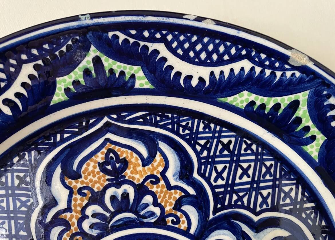 Spanish ceramic plate signed